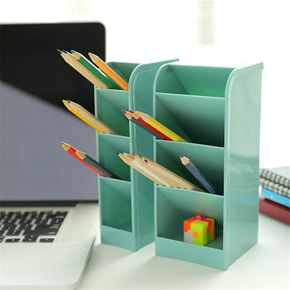 

1PC Multi-function Plastic PP Desktop Storage Box Case 4 Grid Sub-grid Make Up Cosmetic Holder Desk Pen Pencil Organizer