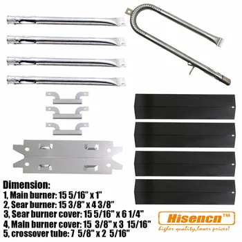 

Hisencn Replacement Kit of Heat Plates Burners Crossover Tubes Fits Brinkmann 810-3660-S, 810-3661-F Gas Grill