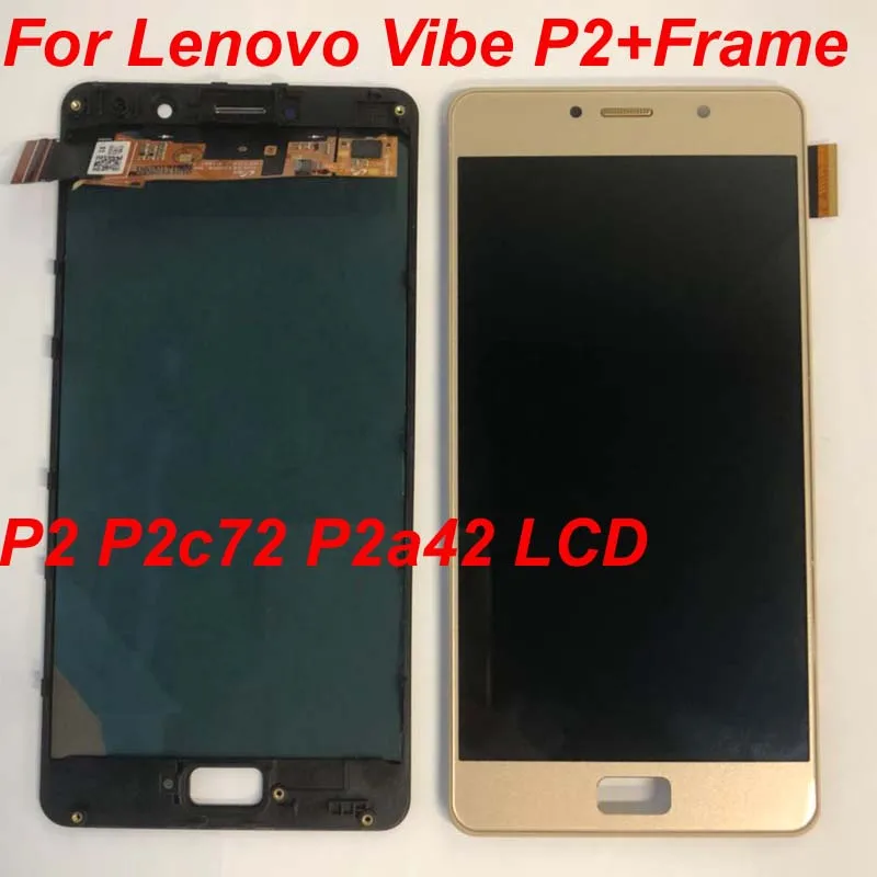 

Original LCD For 5.5\" Lenovo Vibe P2 LCD Display Touch Screen Digitizer Assembly With Frame For Lenovo P2 P2c72 P2a42 LCD
