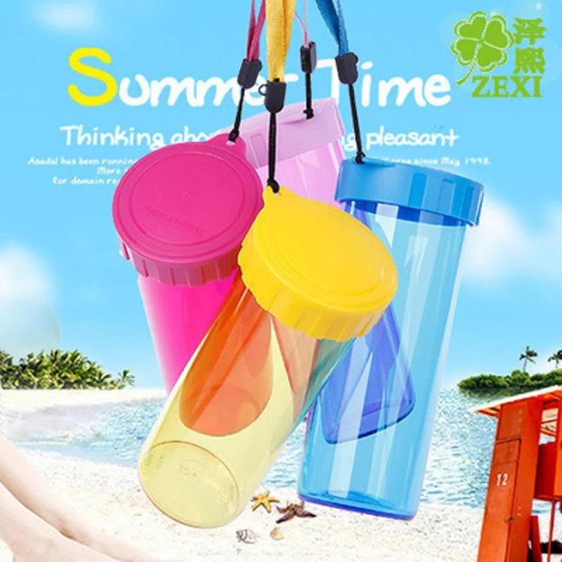 Fruit Juice BPA Free Water Bottle 430ml Plastic Portable Lemon Juice