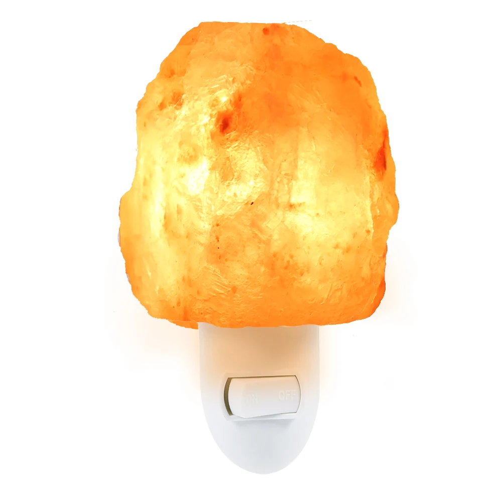 

E14 Natural Shaped Salt Rock Night Light With 360 Degree Rotatable Plug Exquisite Hand Carved Crystal Wall Lamp For Decoration