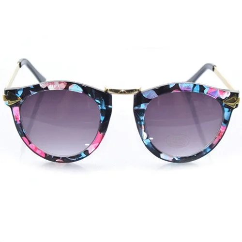 Летние Ретро солнцезащитные очки с кошачьими глазами, женские очки, цветочные металлические оправы, солнцезащитные очки oculos de sol feminino Wild, солнцезащитные очки - Цвет линз: colorful