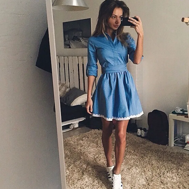 denim dress outfit winter