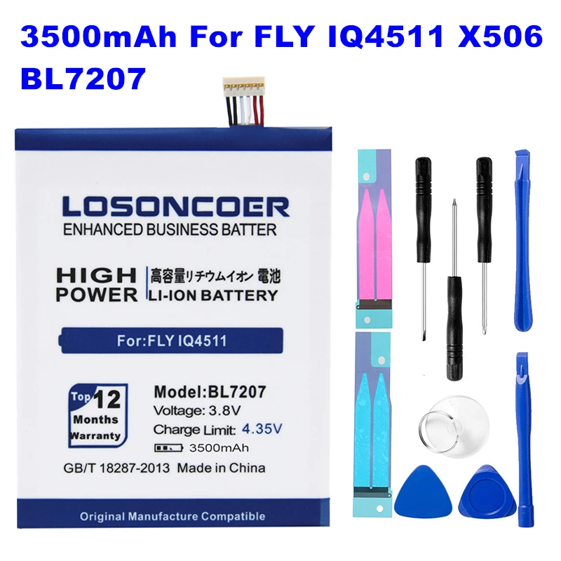 

LOSONCOER 3500mAh BL7207 Battery for Infinix X506 Fly Bl7207 FLY IQ4511 High Quality Mobile Phone Replacement Li-ion Battery