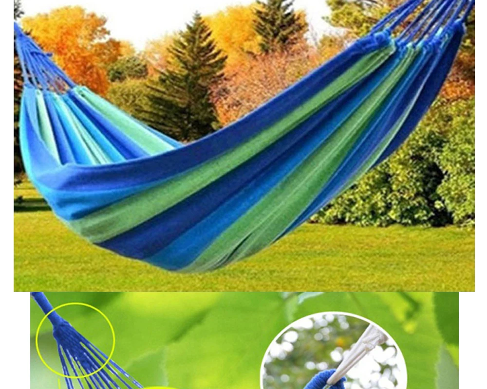 Leewince Big-Size Hammock Portable Camping Garden Beach Travel Hammock Outdoor Ultralight Colorful Cotton Polyester Swing Bed