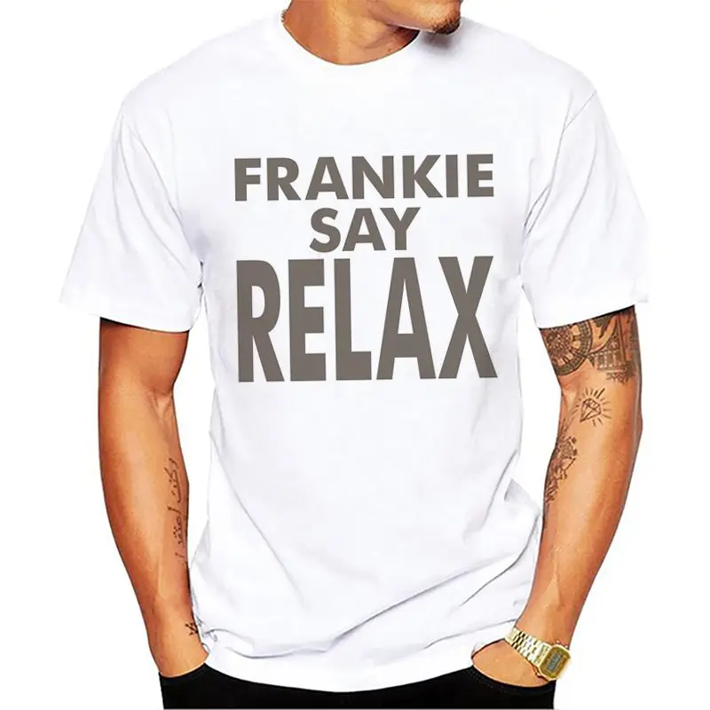 

FRANKIE SAY RELAX Men Summer T Shirts Casual Short Sleeve Tops Printed 100% Cotton Fashion Boys T-shirt