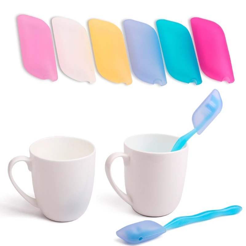 

Colorful Safe Silicone Toothbrush Head Cover Holder Travelling Hiking Camping Brush Cap Case to Storage Toothbrush Head