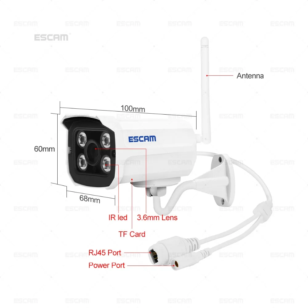 ESCAM QD900 WiFi ip-камера 1080 P наружная камера беспроводной связи WiFi Водонепроницаемая Onvif P2P ip-камера ночного видения детектор движения