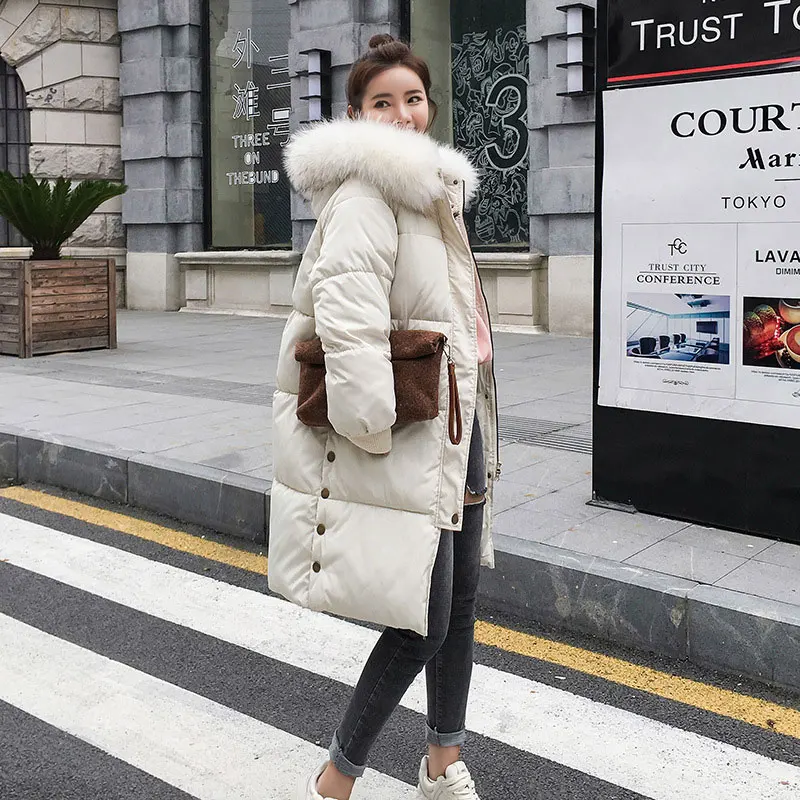 Capuchon De Parkas Plume Veste vent Black Coupe Neige Manteaux Hiver 2018 red Fourrure Outwear À Et Femmes white Wine grey Col Hee Grand Long Pardessus Wwm1677 Épais 3xl CwRq0xRf