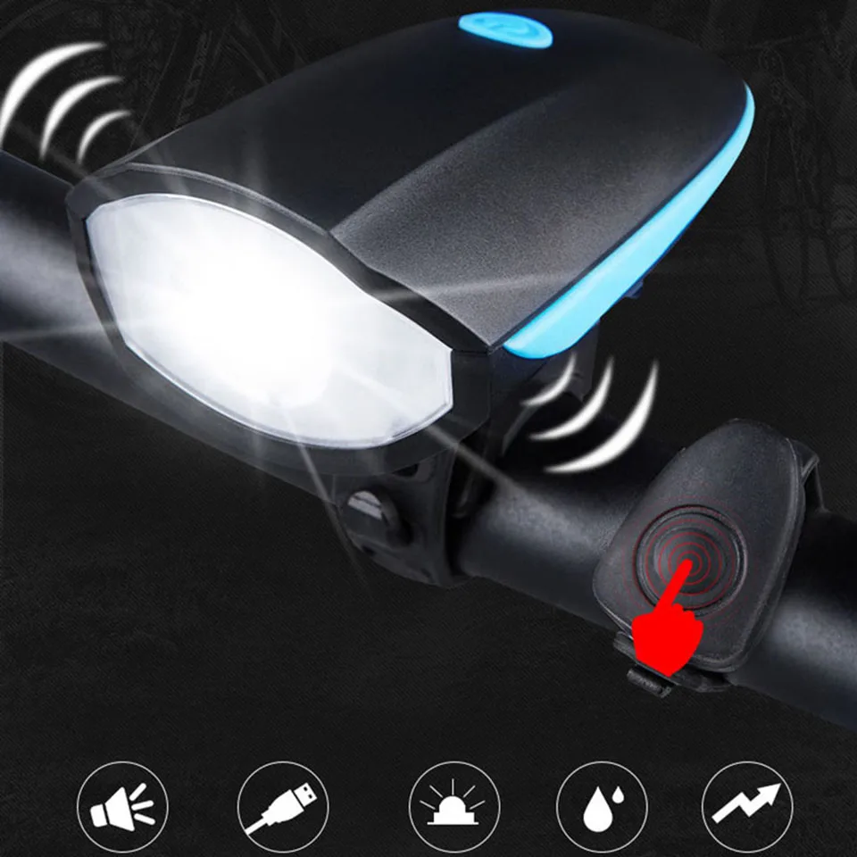 Top Waterproof Bike Light USB Rechargeable Bicycle Light Bike Light Headlight with Super Loud Bike Horn 120 DB Super Bright 2 Top Waterproof Bike Light USB Rechargeable Bicycle Light Bike Light Headlight with Super Loud Bike Horn 120 DB Super Bright 2