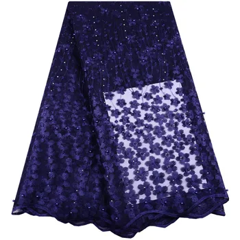 

New Arrival African Lace Fabric High Quality Stones Net Lace French Voile Guipure Tulle Mesh Lace Fabric For Party Dress 1427