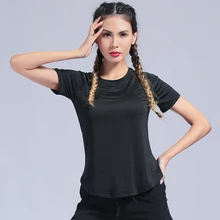 Новые спортивные женские футболки для бега модная бесшовная дышащая одежда для йоги короткий рукав женская быстросохнущая спортивная одежда