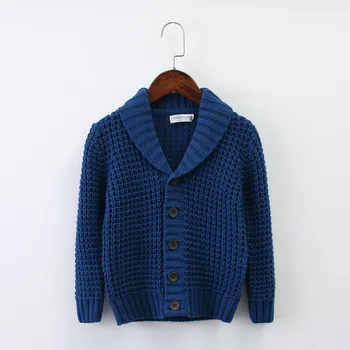 

children sweater boys autumn winter kids boys pullover sweater thicken single breasted boys knitted sweater 4-10T boys clothes