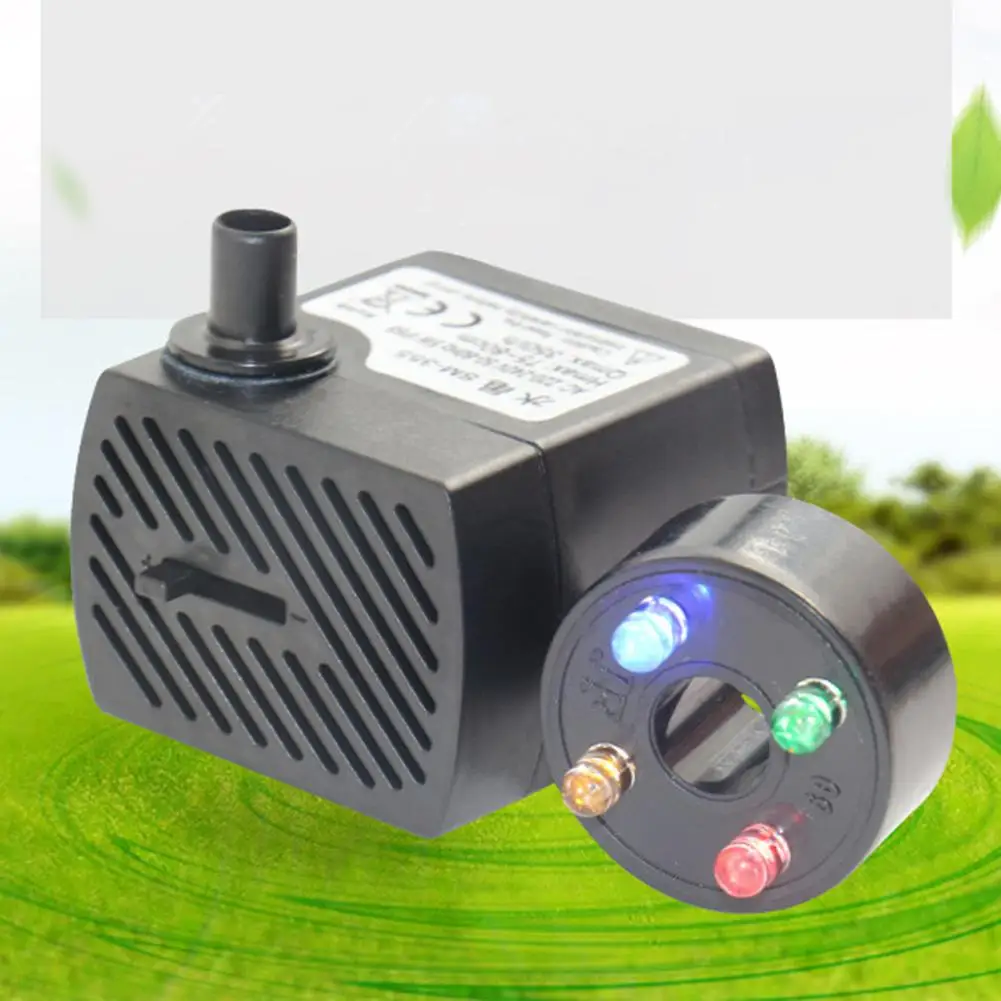 

220V-240V EU/110V US Plug Mini LED Light Aquarium Fish Tank Submersible Water Pump Light With Waterproof Colored