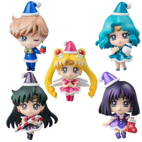 

Sailor Moon Petit Chara ~ Christmas Special Outer Solar ~ 5 Figure Full Set Anime Toy 100% Original