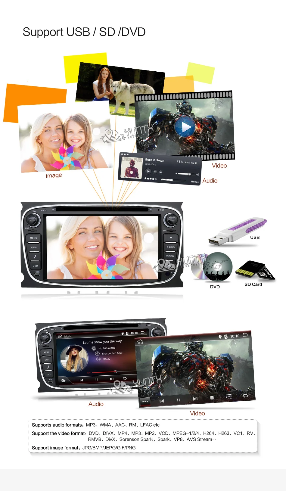 Sale Octa Core Android 9.0 Car DVD GPS 2 Din for FORD/Focus/S-MAX/Mondeo/C-MAX/Galaxy/Kuga Multimedia Player Wifi Car Radio Video OBD 19