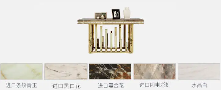 Натуральный Мрамор нержавеющая сталь журнальный столик гостиная есть край ковчег минималистский современный прямоугольный стол