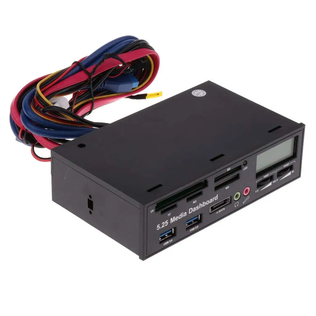 5 25 &quotMulti USB 3 0 Hub CF TF M2 SD MS Устройство для чтения карт контроллер с ЖК дисплеем ПК