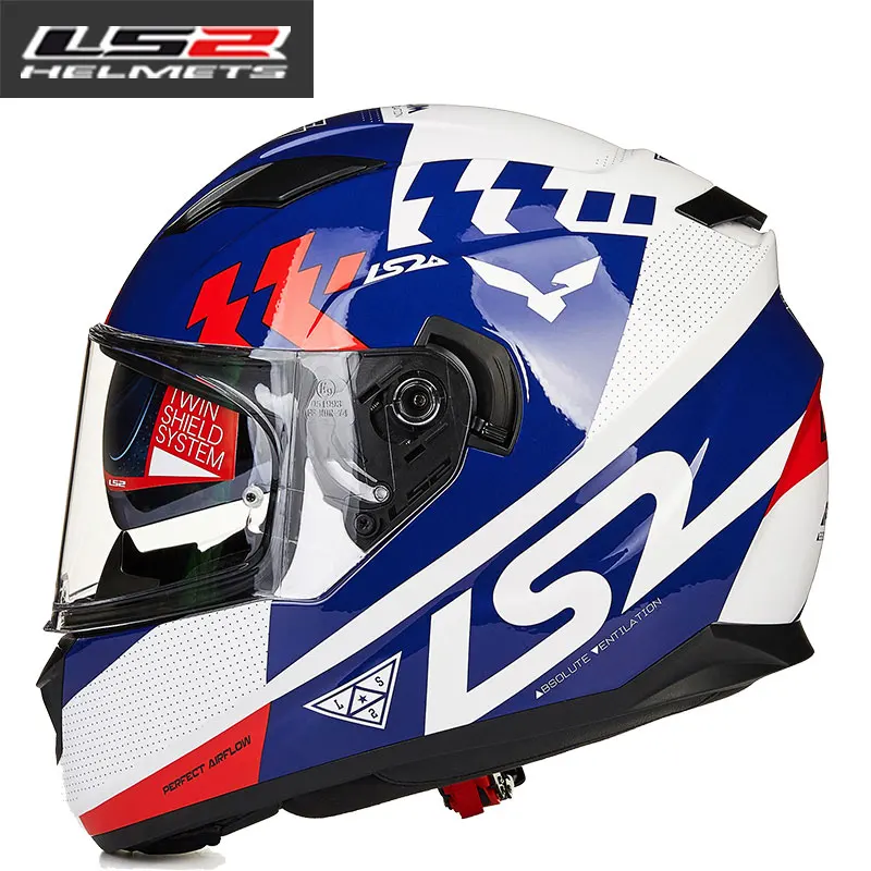 LS2 FF328 поток полный лицо moto rcycle шлем Capacete LS2 с двойными линзами LS2 Casco moto capacete de moto cicleta DOT Approved