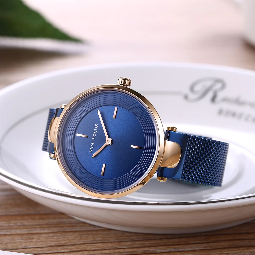 

MINI FOCUS Brand Women Watches Luxury Blue Quartz Ladies Watch Women Diamond Bracelet Wrist Watch Female Clock Relogio Feminino