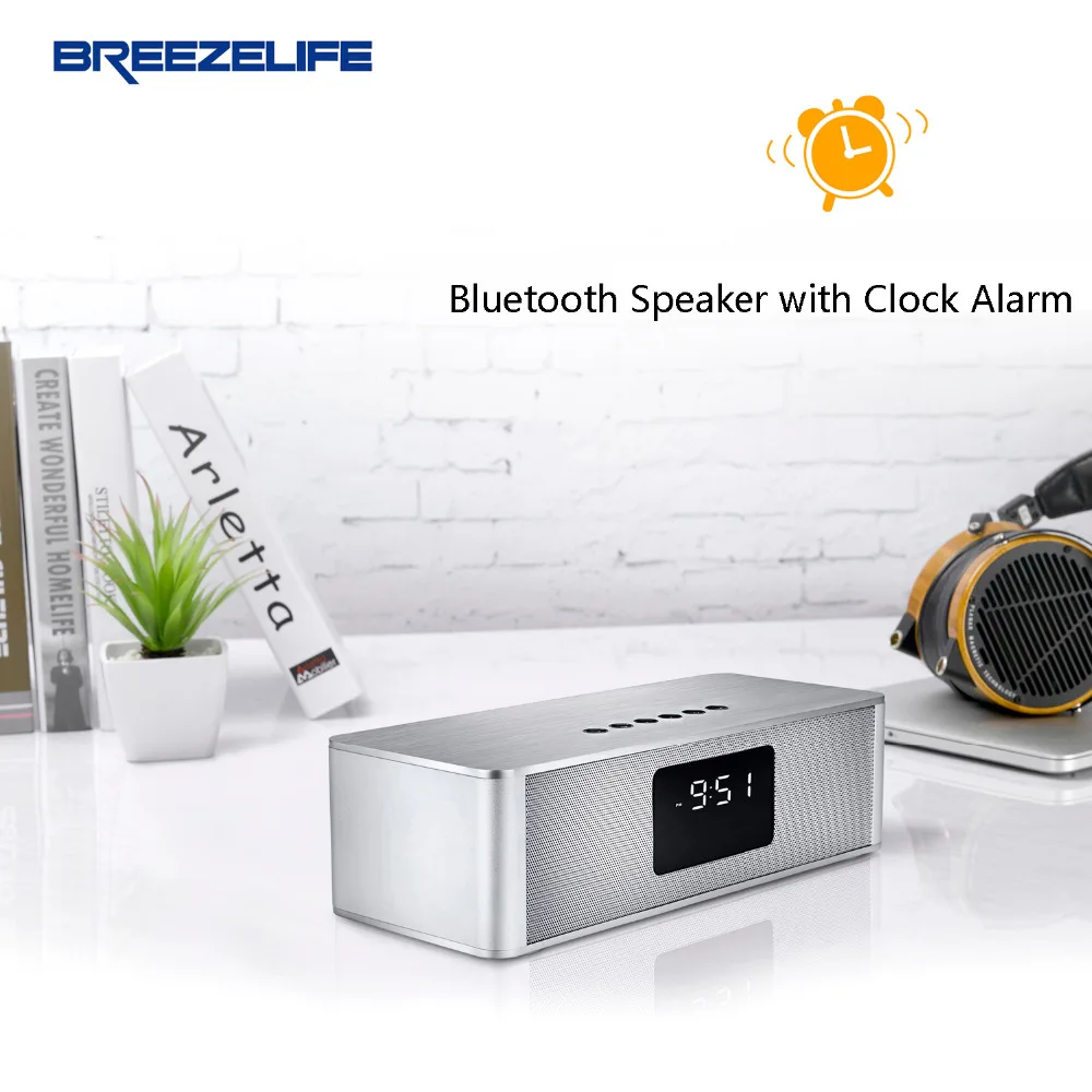 Breezelife Динамик Bluetooth Портативный Колонки Super Bass Часы 10 Вт MP3 ПК USB | Электроника