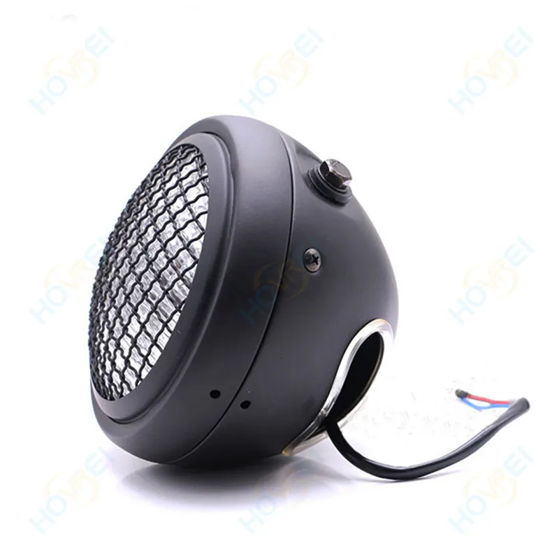 Универсальный 55 Вт мотоциклетный Ретро сетчатый гриль передняя фара Hi/Lo налобный