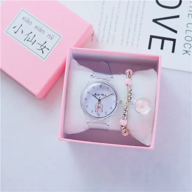Neue Reizende Schwein Cartoon Uhren Frauen Transparent Uhr Damen Süße Schöne frauen Quarz Uhr Weibliche Armbanduhr reloj mujer-in Damenuhren aus Uhren bei