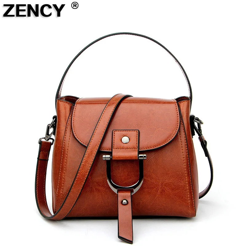 

2019 Small Vintage Genuine Leather Pretty Women Handbags Oil Wax Cowhide Female Girl Elegant Crossbody Messenger Tote Bags Purse