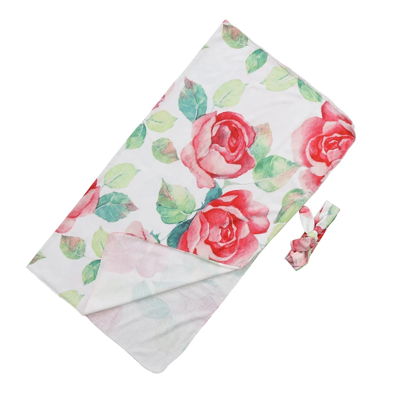 

2018 Newborn Cute Infant Baby Towel Swaddle Blanket Baby Sleeping Swaddle Muslin Wrap Headband 2Pcs Set