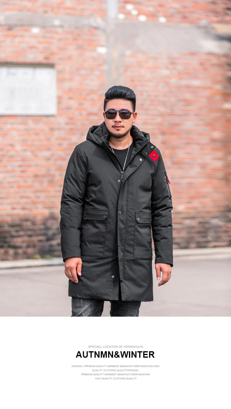 HMILY длинная теплая зимняя куртка для мужчин толстяк большой человек брендовая одежда мужское хлопковое теплое пальто качественные парки большого размера плюс 7XL 8XL