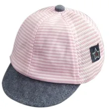 Модная весенне-летняя Детская кепка, хлопковая газовая Повседневная Солнцезащитная шляпа в горизонтальную полоску для детей 3-6 месяцев, CX17