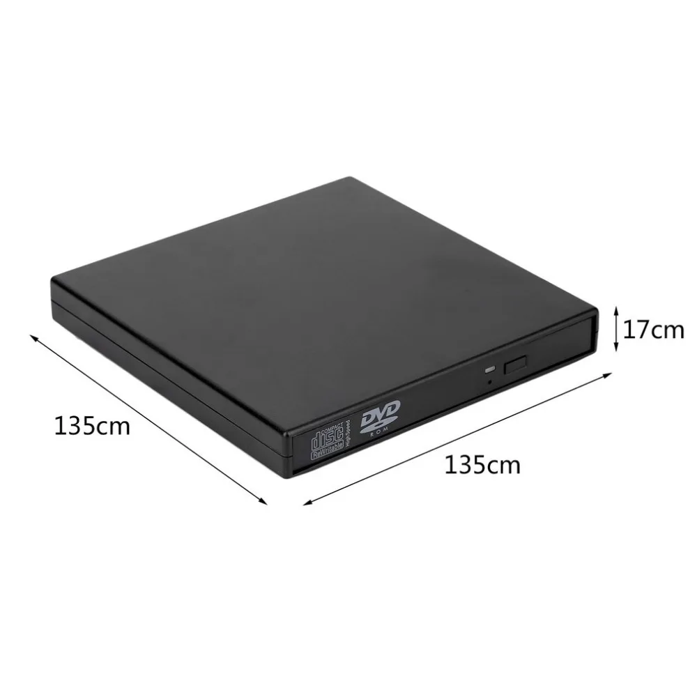 Ultral Thin USB 2.0 Load Optical CD RW Player Drive Burner for PC/Mac USB 2.0 External Mobile Box Hard Drive Free Shipping