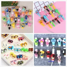 12pcs/6 pairs Universal Cartoon USB Charger Cable Winder Earphone Cable Cord Protector Cable Bite For iPhone Samsung Cell Phone