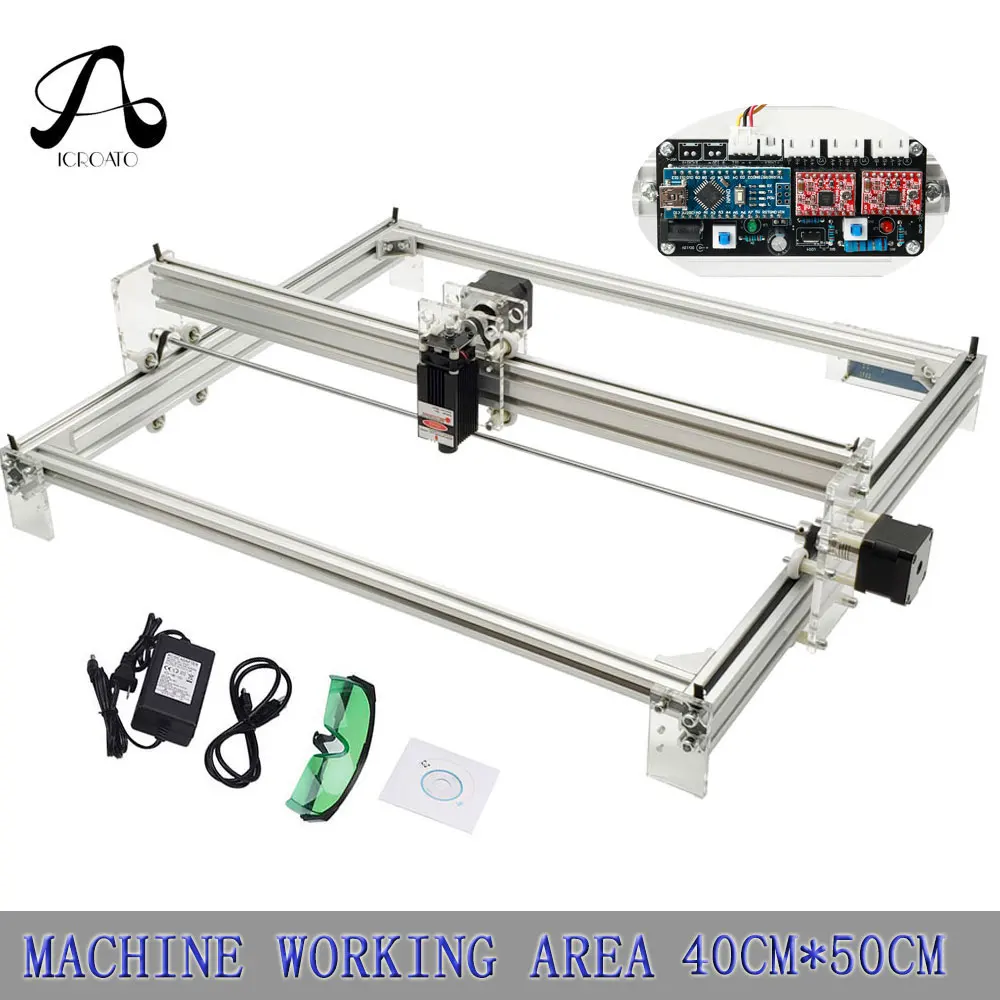 4050 лазерный принтер с ЧПУ, 500 МВт/1000 мВт/2500 мвт/5500 МВт/7000 МВт/10 Вт/15 Вт лазер для рабочего стола DIY Фиолетовый лазерный гравировальный станок