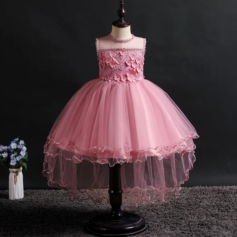 Это YiiYa/Платья с цветочным узором для девочек; 6 цветов; нарядные платья без рукавов с круглым вырезом и шлейфом для девочек; Vestidos De Noches Para Ninas; 2002