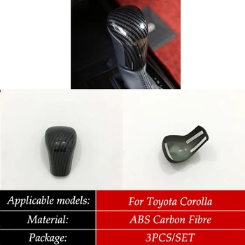 

ABS Carbon Fibre for Toyota Corolla 2019 Car Interior Accessories Gear Shift Lever Knob Handle Frame Covers Trim Styling 1pieces