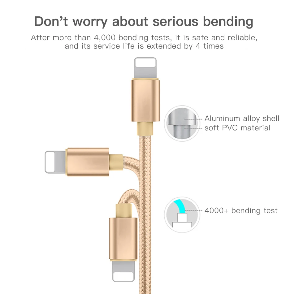 NOHON USB Charging Data Cable For Apple Phone For iPhone X 7 6 8 6S 5S Plus XS MAX XR For iPad Mini Lighting Fast Charge Cables (5)