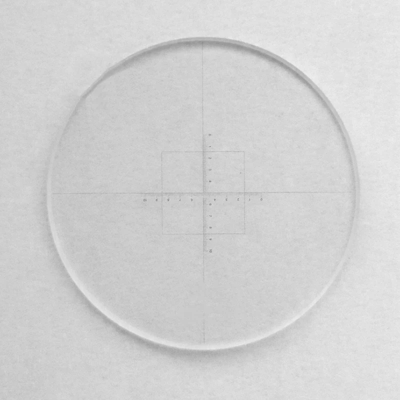 

Microscope Eyepiece Micrometer Calibration Slide Cross Ruler Scale DIV=0.1 mm with Square Diameter 27 mm