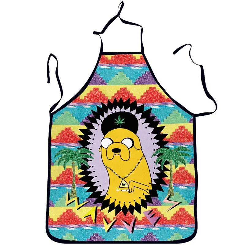 Funny Aprons Adventure Time Children Cartoon Kitchen Apron Dinner Party Cooking Aporn Cozinha Tablier Cuisine Pinafore Adult