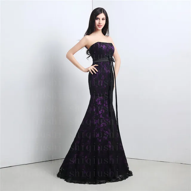 Purple Mermaid Wedding Dress