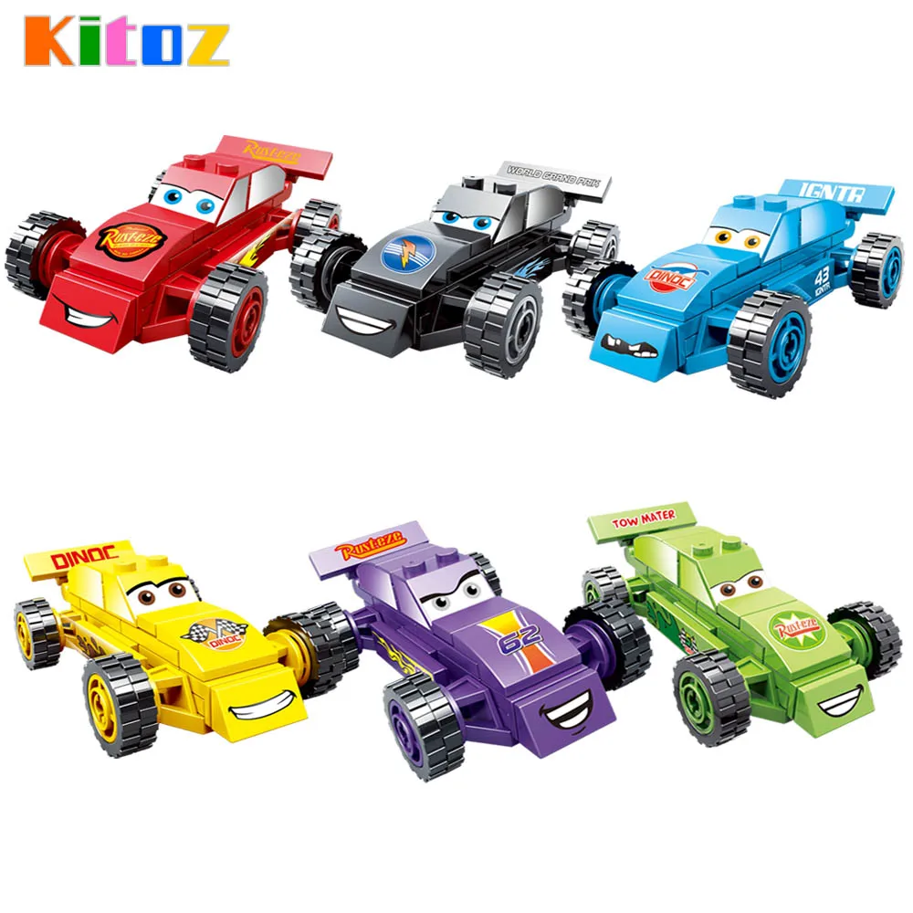 

Kitoz Cars 3 Juniors Easy to Build Lightning Smokey Sheriff Willy Miniature Building Block Toy for Children Compatible with Lego