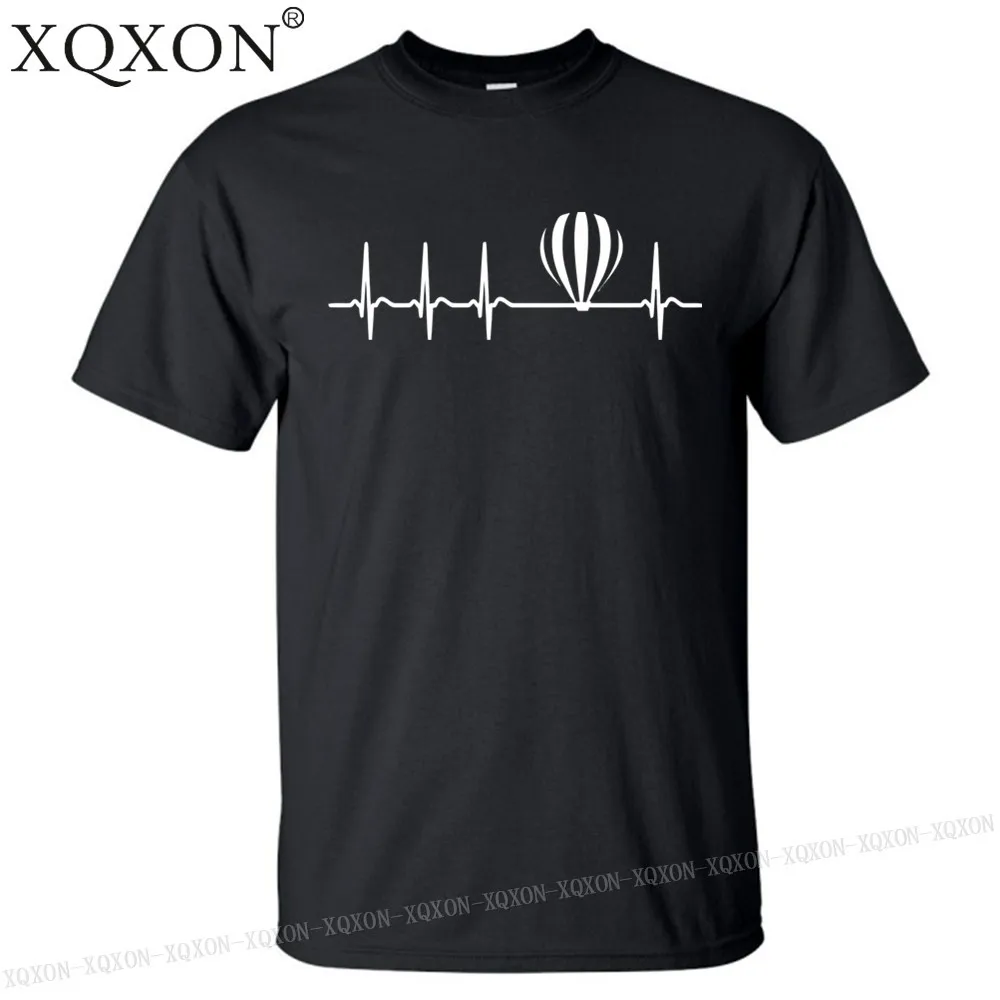 XQXON-Heartbeat воздушный шар дизайн новая хлопковая футболка Летняя с коротким рукавом