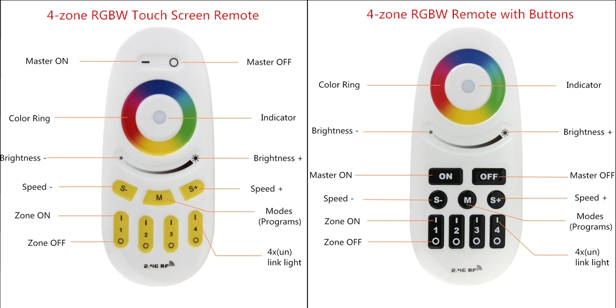 RGBW или RGB светодиодный Управление Лер 2.4 г rf Сенсорный экран Дистанционное управление 6a на канал для RGB/один светодиодный полосы свет