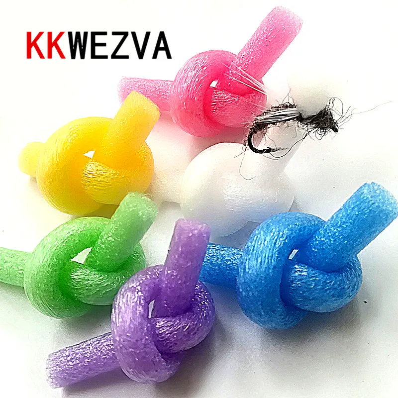 

KKWEZVA 12PCS Color Fly Tying Foam Cylinder 6 mm Fly Body Production Material Artificial Cylindrical Floating Lure Parachute