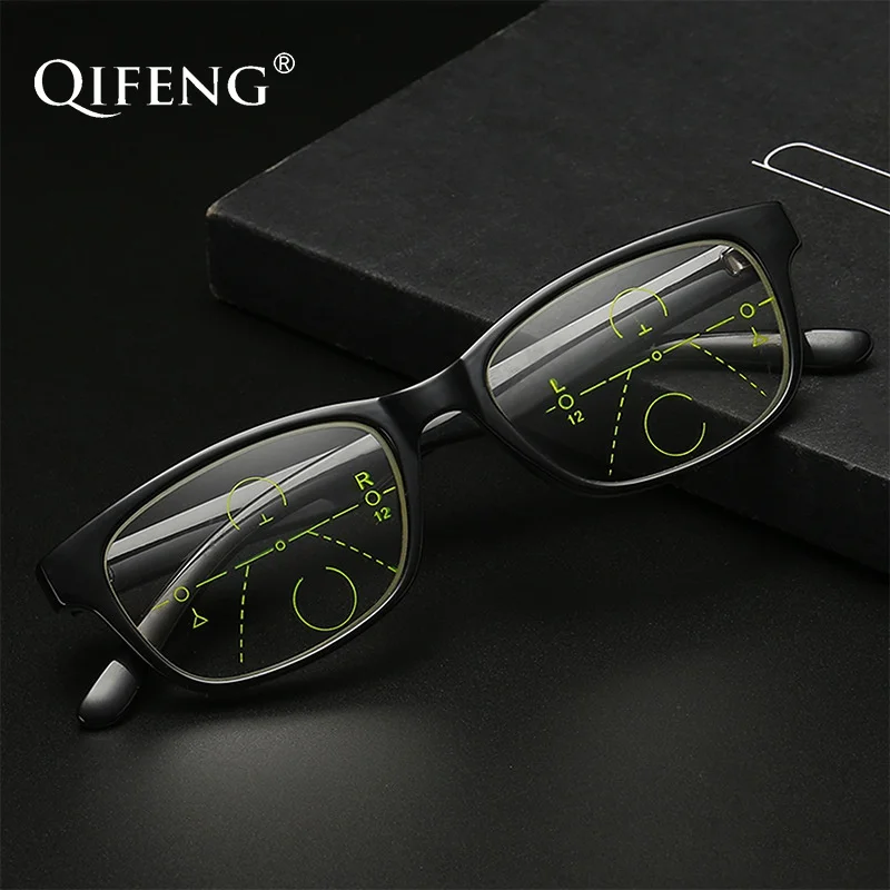 QIFENG мульти-фокус прогрессивные очки для чтения Для мужчин Для женщин унисекс диоптрий дальнозоркостью TR90 очки+ 1,0+ 1,5+ 2,0+ 2,5+ 3,0 QF210