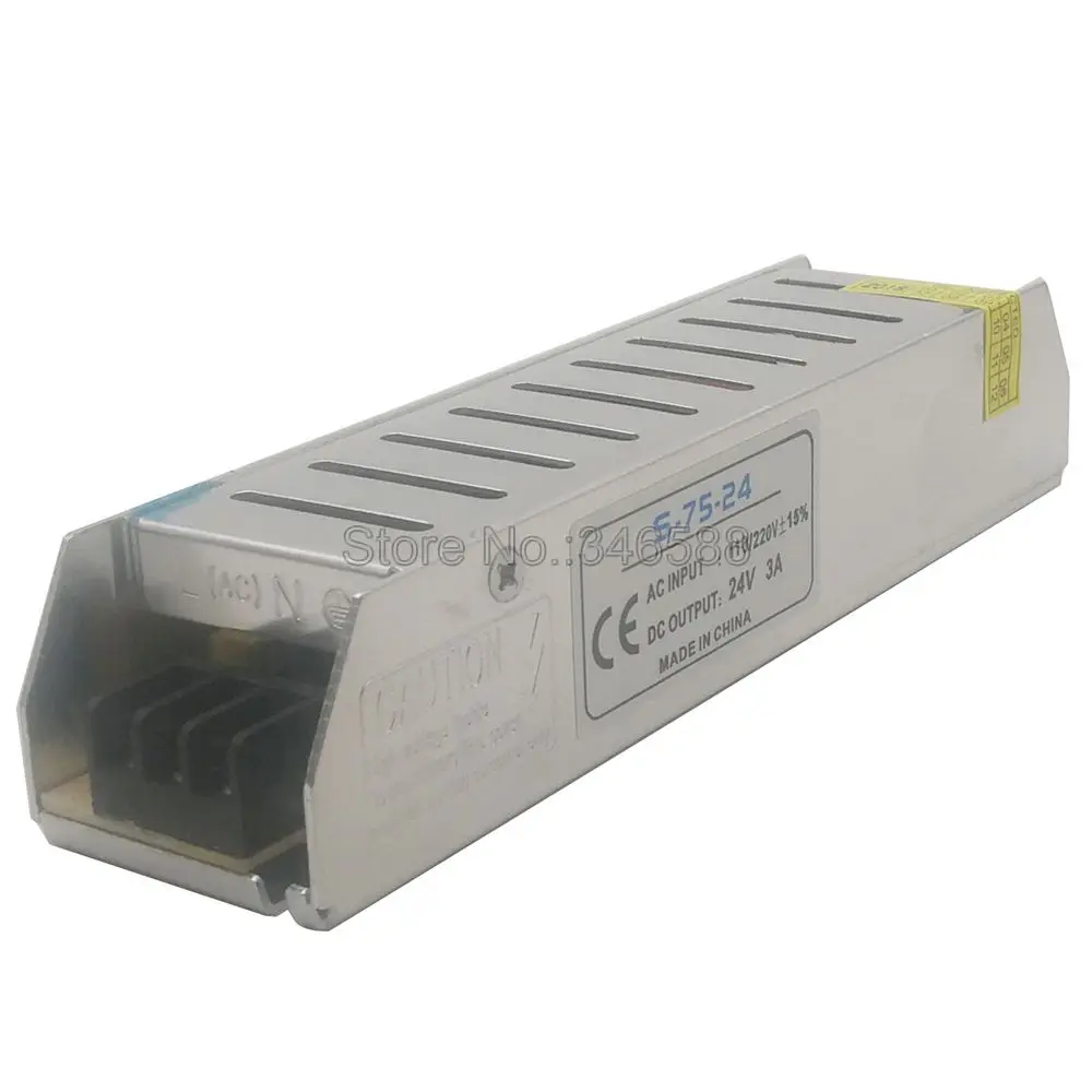 AC110V 220 V do DC24V AC-DC sterownik stałego napięcia przełącznik zasilania Slim rozmiar paska 24 V 3A 75 W 4.5A 100 W 5A 120 W