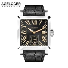 2017 AGELCOER Brand Swiss Geneva watch Men Wristwatch Automatic Mechanical Watches water resistant Date Calendar with