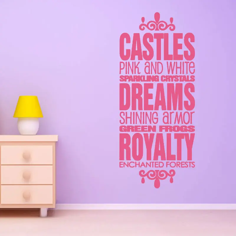 Castles Pink And White Wall Sticker Quotes DIY Character Home Decor