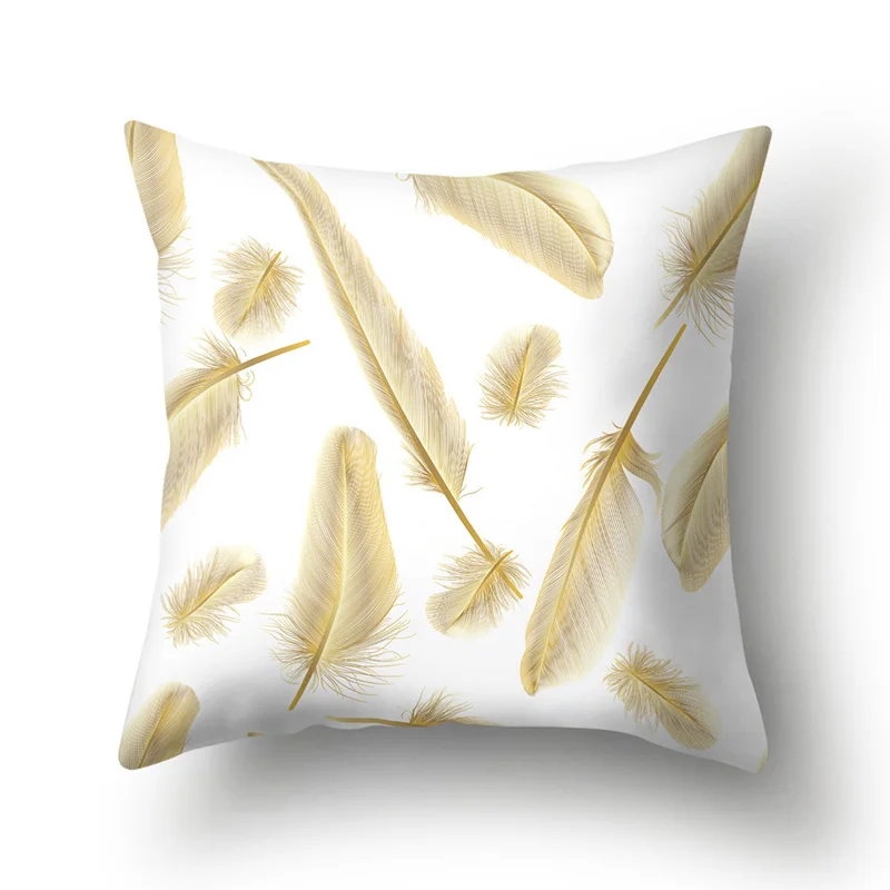 New Pillow Cases Leaf pattern Printed Pillow Case Cover Square 45cm*45cm Polyester Pillowcase Home Decorative zara*women 1pcs