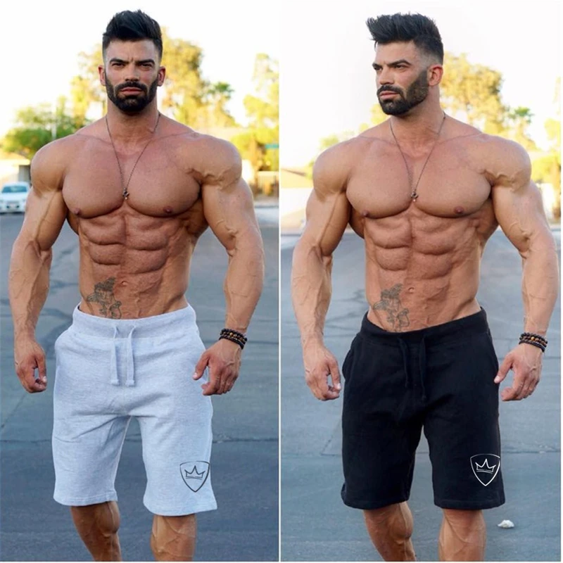 

New Fashion Men Sporting Beaching Shorts Cotton Bodybuilding Sweatpants Fitness Short Jogger Casual Gyms exercise Shorts